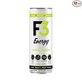 F3 Energy Citrus Clarity Energy Drink - Muscle Building Sports Drinks w/BCAA Panax Ginseng &amp Ginkgo Biloba - Natural Energy Drinks for Mental Focus &amp Muscle Recovery 125 mg Caffeine (12 pack