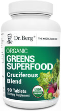 Dr. Berg's Greens Superfood Cruciferous Vegetable Tablets - Vegetable Supplements for Adults w/ 11 Phytonutrient Super Greens - Energy Immune System &amp Liver Veggie Tablets - 90 Tablet