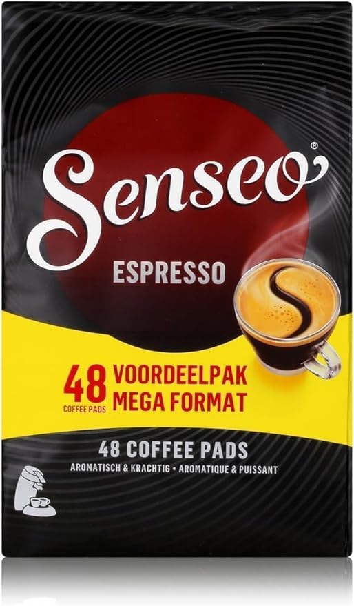 Douwe Egberts Senseo Coffee Pods. Pick Any 3 packs (48 Coffee Pods Each Pack) from 8 Blend Inc: Classic Espresso Strong Extra Strong Mild Gold(100% Arabica) Mocca Decaf Total 144 Pods Mega Pack