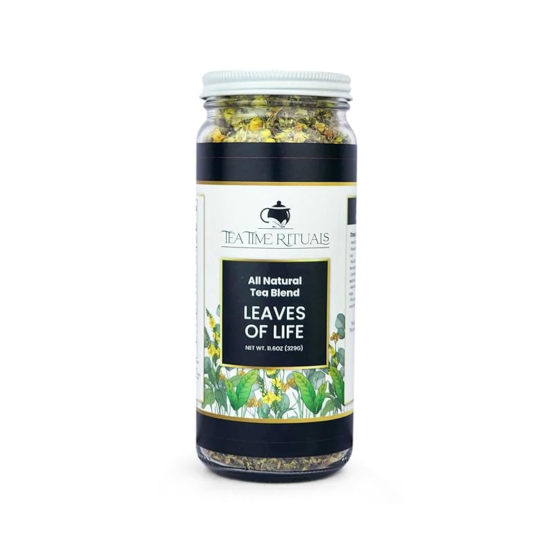 Leaves of Life - All Natural Loose Leaf Herbal Tea Blend (Life Everlasting Flowers Cinnamon Chips Peppermint Leaves Licorice Roots Fenugreek Seeds Mullein Leaves and more)