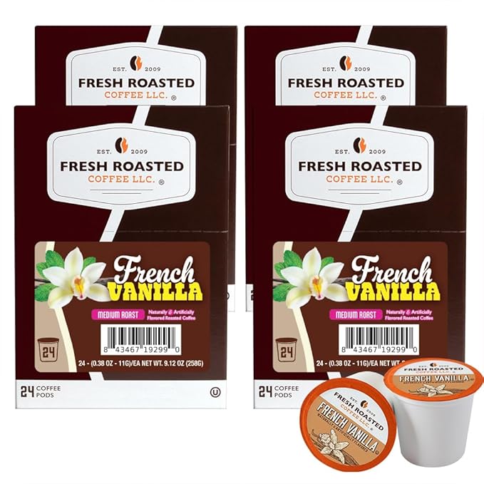 Fresh Roasted Coffee French Vanilla Flavored Coffee Pods 96 Count