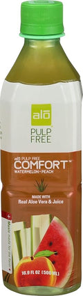 Alo Pulp Free Comfort Aloe Vera Juice Drink Watermelon and Peach 12 Count