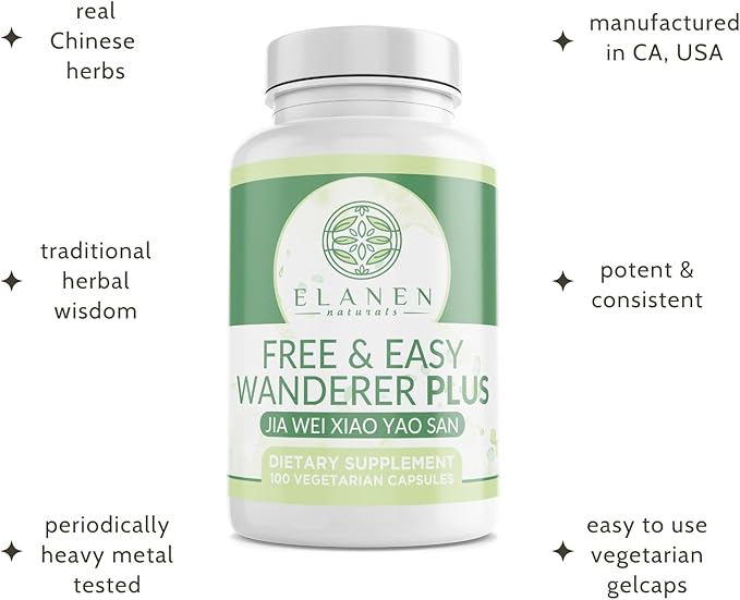 Elanen Naturals Jia Wei Xiao Yao San Free and Easy Wanderer Plus 100 Vegetable Capsules