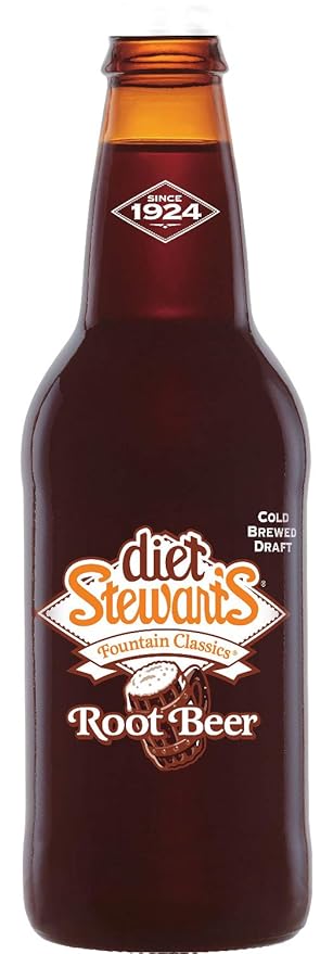 Diet Stewart's Root Beer 12 fl oz (24 Glass Bottles)
