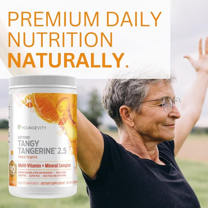 Youngevity Beyond Tangy Tangerine 2.5 Tropical Tangerine Ultimate Multi-Vitamin &amp Mineral Complex - Made With Natural &amp Whole Foods | 8000 ORAC (3)