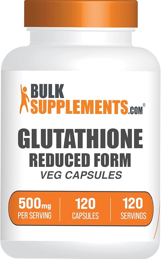 BulkSupplements.com Glutathione Reduced Capsules - Glutathione Supplement - Gluten Free 1 Capsule Per Serving 120 Capsules (Pack of 1)