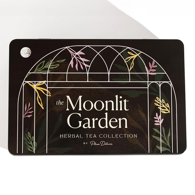 Moonlit Garden Collection Assorted Herbal Tea Gift Set - Hand-Crafted Loose Leaf Teas Presentation Gift Box with Loose Leaf Steeper Included Sleepytime Tea - 5 Unique and Flavorful Teas 75+ Cups