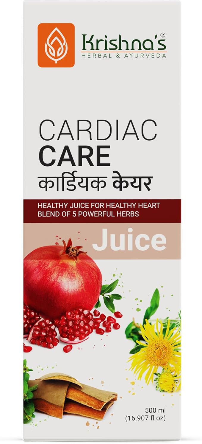 KRISHNA'S HERBAL &amp AYURVEDA Cardiac Care Juice - Ayurvedic Heart Care Expert Healthy Heart Cardiac Wellness Enriched with Arjuna Chaal Kutki Amla Anardana &amp Pushkar Mool 500 ml (Pack of 1)
