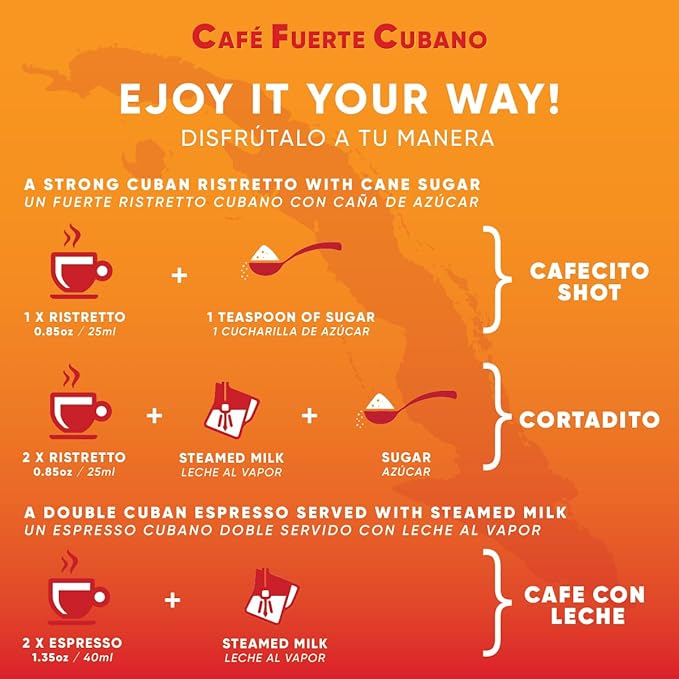 Café Fuerte Cubano Aluminum Espresso Capsules Compatible with Nespresso Original Machines Dark Roast Intensity 13 High Caffeine Recyclable Coffee Pods Roasted and Packaged in USA (80 Count)