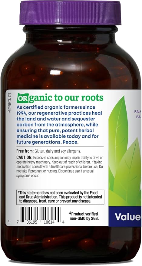 Oregon's Wild Harvest Muscle Relax Herbal Supplement Vegan Capsules with Valerian Hops and Skullcap - USDA Certified Organic - 180 Count