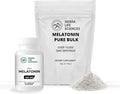 Melatonin Max Bundle | 120mg Capsules &amp Bulk Powder | Natural Sleep Aid with Custom Dosing | 10000 Servings Powder + 60 Capsules | High-Dosage Supplement