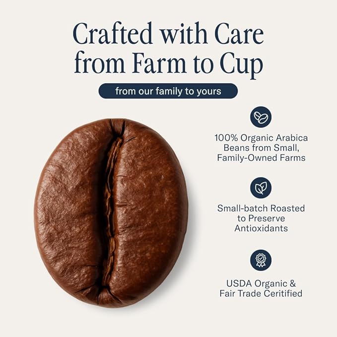 Seek Low Acid Organic Arabica Whole Bean Coffee - Mold Free Non-GMO Third Party Tested - 12 Oz