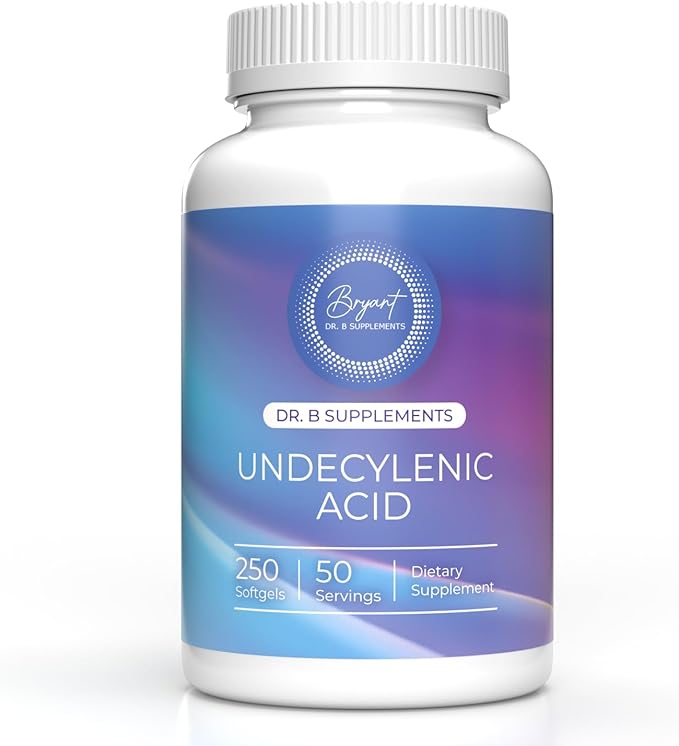 Undecylenic Acid - 250 mg Formerly SF722 Fatty Acid to Support a Healthy Balance of Gut and Vaginal Flora - Dr. B Supplements - 250 SoftGel Capsule - 50 Servings