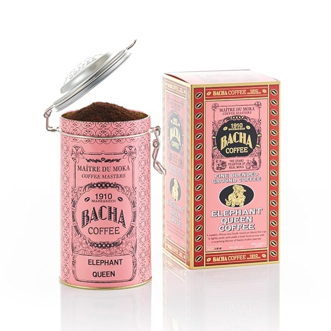 Bacha Coffee | Elephant Queen Fine Blended Ground Beans Medium Dark Roast 100% Arabica Specialty Coffee 250g Autograph Collection Gift Box