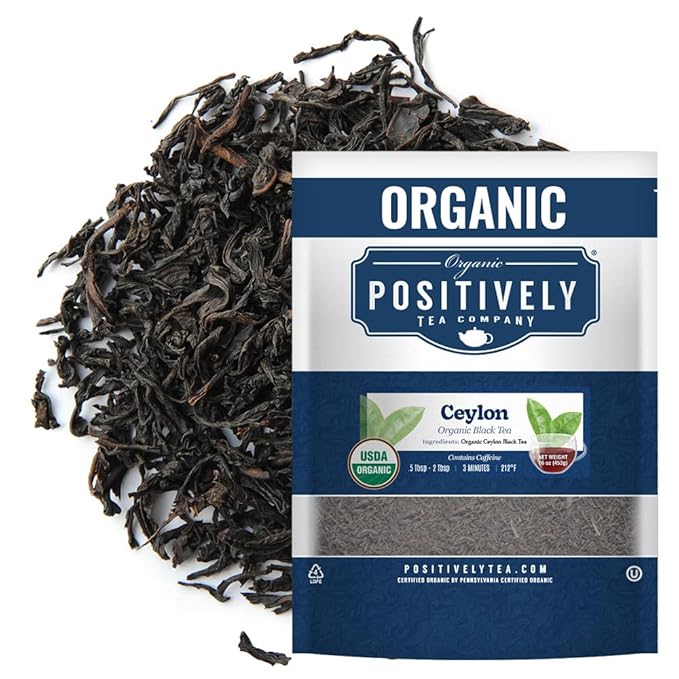 Organic Positively Tea Company Ceylon Black Tea Loose Leaf 16 Ounce
