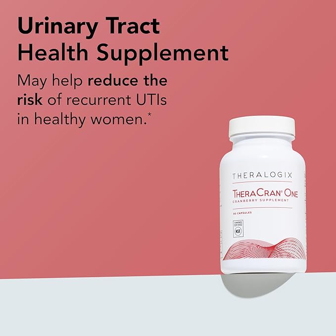 Theralogix TheraCran One Cranberry Capsules - 90-Day Supply - Supplement for Men &amp Women - to Support Urinary Tract Health* - 36mg Soluble PACs per Capsule - NSF Certified 90 Count (Pack of 1)