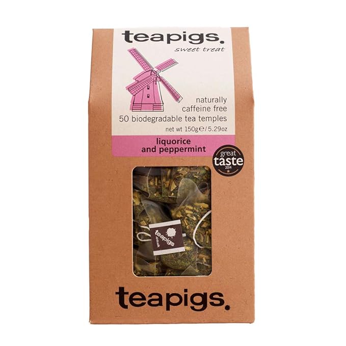 teapigs Liquorice and Peppermint Tea Bags Made With Whole Leaves 50 Count Sweet liquorice mint (5422)