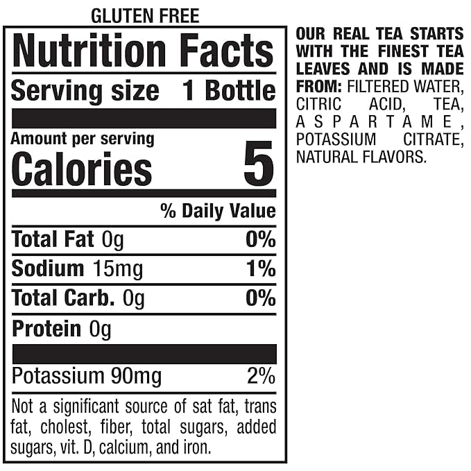 zero lemon Ice Tea 16 fl oz recycled plastic bottle Pack of 17