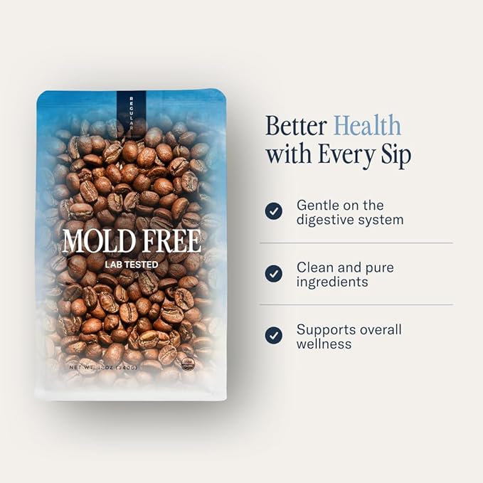 Seek Low Acid Organic Arabica Ground Coffee - Mold Free Non-GMO Third Party Tested - 12 Oz