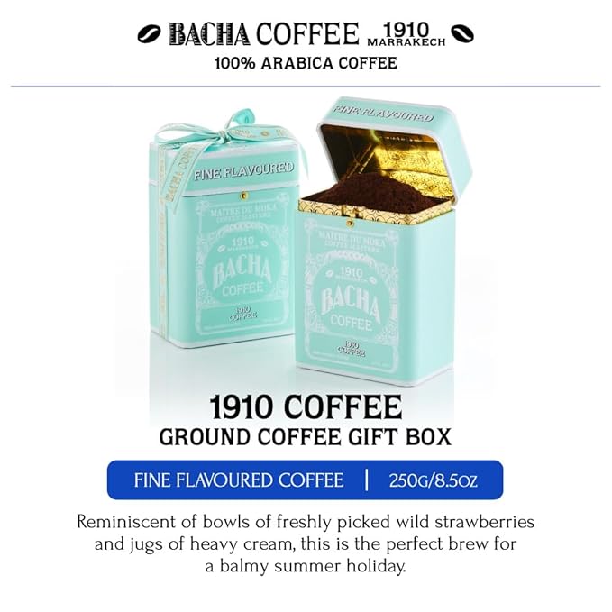 Bacha Coffee | 1910 Fine Flavoured Ground Beans Medium Roast 100% Arabica Specialty Coffee 250g Signature Nomad Collection Gift Box