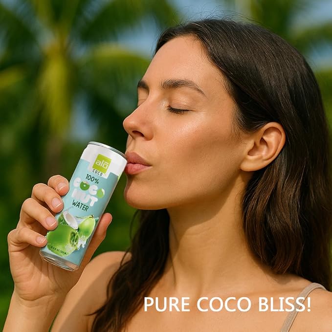 ALO Slim Can Juice | Not From Concentrate | 100% Pure Coconut Water
