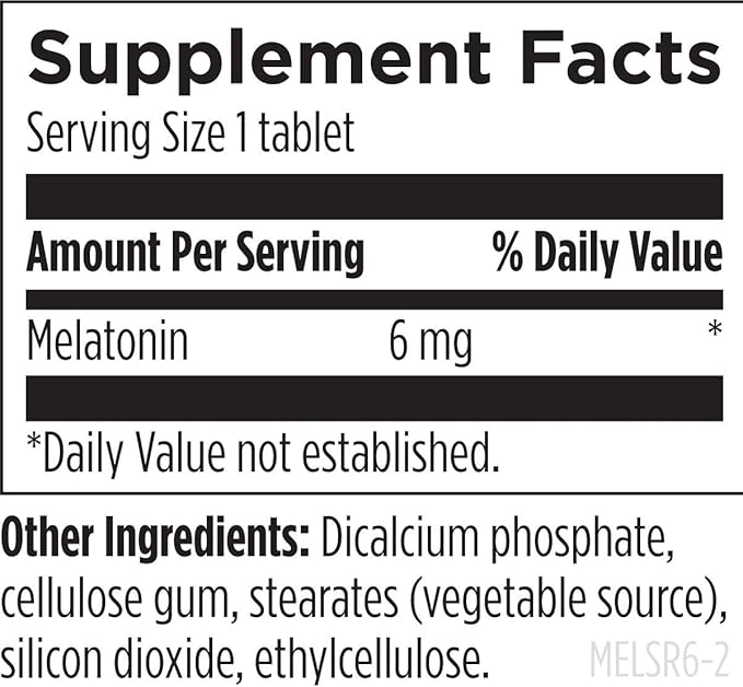 Designs for Health Time Release Melatonin SRT - Melatonin Supplement for Sleep - Sleep Supplement for Adults 6mg Per Tablet - Vegan + Non-GMO (60 Tablets)