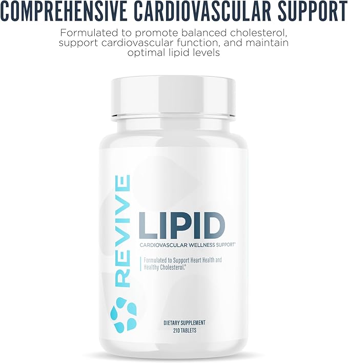 Revive MD Lipid Support Formula - Supplement Helps Maintain Healthy Cholesterol Levels Endothelial Health &amp Triglyceride Levels - Beta Sitosterol Citrus Bergamot &amp Pantethine (30 Servings)