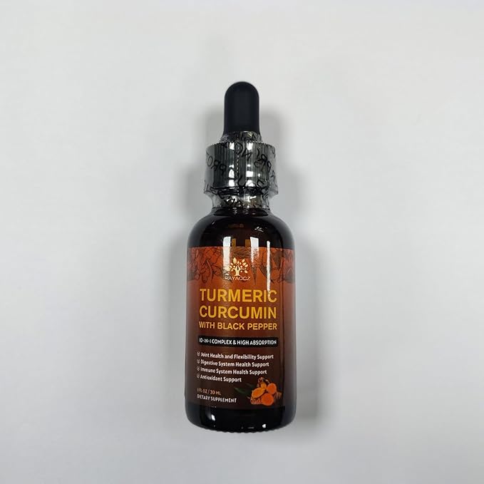(2 Pack) Organic Turmeric Curcumin Supplement with Black Pepper and Ginger - Liquid Turmeric Extract Drops (with Cinnamon Rosemary) - Mobility and Flexibility Support and Digestive Health - 1 Fl Oz