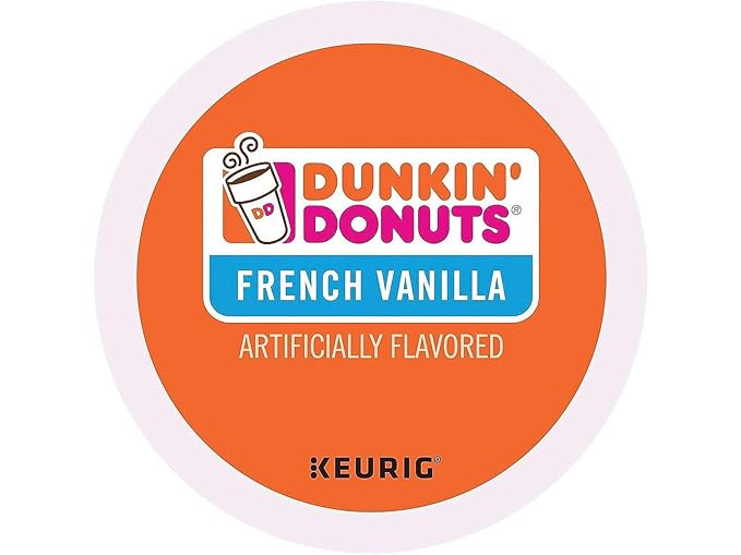 Dunkin' Donuts 2519292 French Vanilla Coffee K-Cup Pods Medium Roast 24/Box (400847)