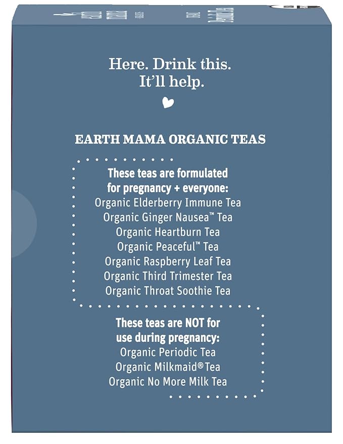 Earth Mama Organic Periodic Tea | Organic Herbal Support for Periods Postpartum &amp Perimenopause 16 Teabags Per Box