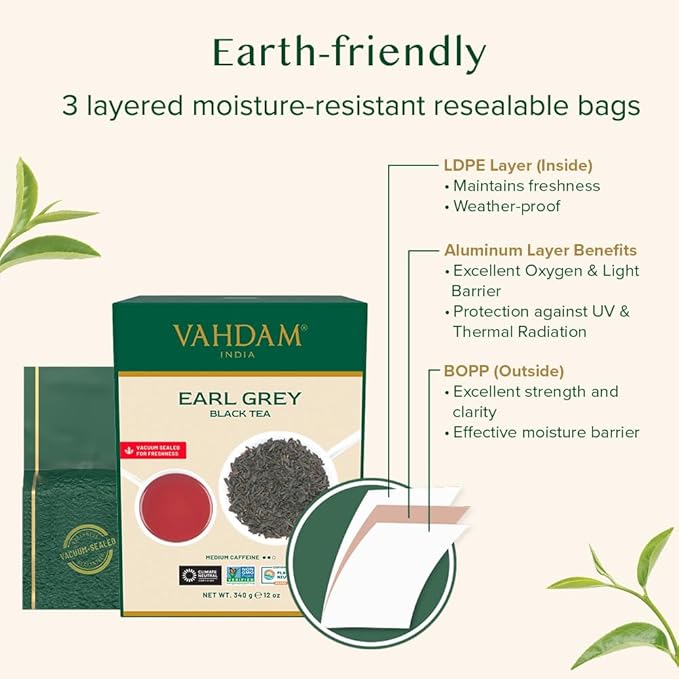 VAHDAM Earl Grey Tea Loose Leaf 170+ Cups (340g/12oz) Citrusy &amp Delicious Black Tea blended with 100% Natural Oil of Bergamot | Brew Hot/Iced Tea