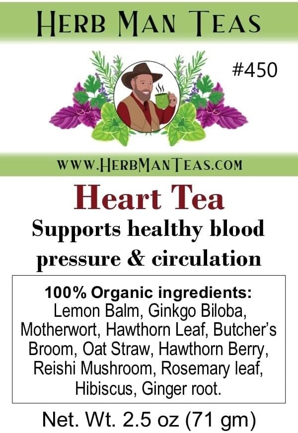 Heart Tea Hawthorn Berries Reishi Mushrooms. Proven Used clinically for high BP Natural Organic Non-GMO by Master Herbalist Khabir