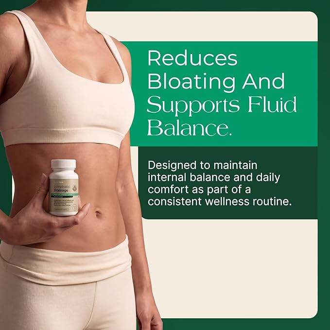 Lymphatic Drainage Supplement – Lymphatic Drainage Capsules with Dandelion Burdock Cleavers &amp Echinacea Supports Bloating Fluid Balance &amp Daily Lymphatic Wellness – 60 Capsules