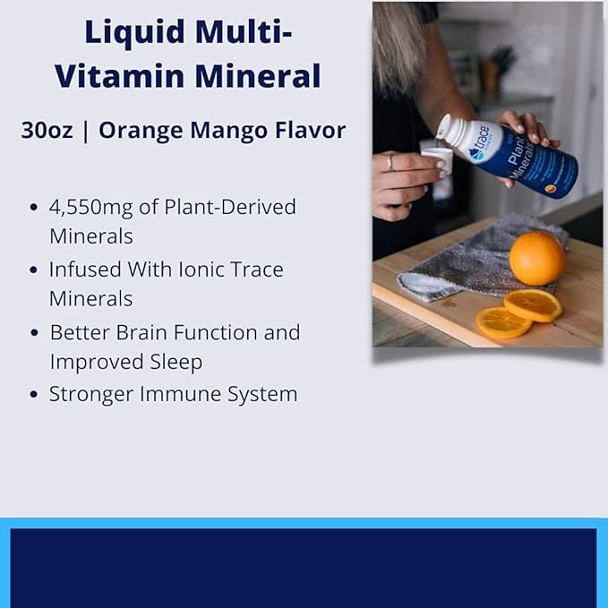 Trace Minerals Liquid Multi Vitamin-Mineral - Liquid Vitamin Supplement for Daily Health Support - Energy Support - Bone Health - Gluten-Free - Orange Mango - 30 fl oz (30 Servings)