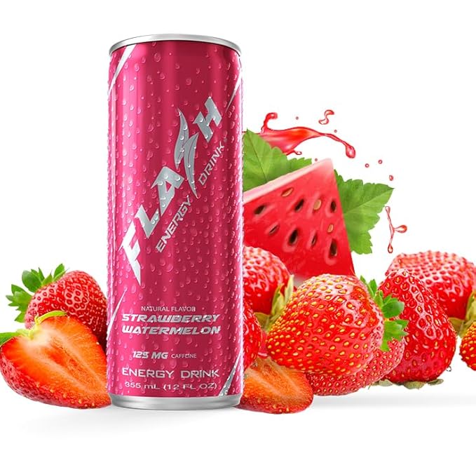 Flash Energy Drink | Elevate your Energy Focus and Performance | Natural | Non-GMO Vegan Gluten-Free Ingredients Organic Green Tea and Green Coffee Bean with 125 mg of Caffeine Enhanced with Es