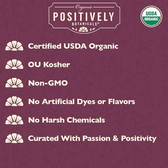 Organic Positively Botanicals Company Cascara Herbal Tea Loose Botanical 16 Ounce