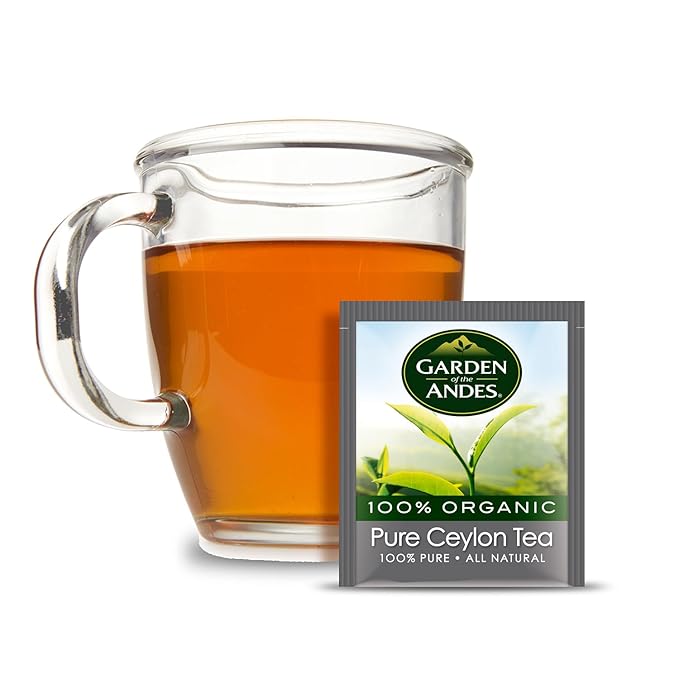 Garden of the Andes - Organic Ceylon Black Tea - 20 Tea Bags per Box Pack of 6 (120 Tea Bags) - Estate-Grown Single-Origin - Robust Aromatic Flavor Traceable Farm-to-Cup