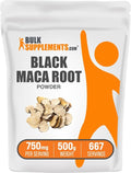 BulkSupplements.com Black Maca Powder - Black Maca Root Supplement Herbal Supplement for Men &amp Women - Vegan Gluten Free 750mg per Serving 500g (1.1 lbs) (Pack of 1)