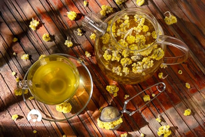 Immortelle (Helichrysum Pallasii) 7 OZ (200g) Dried Flowers with Stems Loose Herbal Tea | Wild-Harvested from the Mountains of Armenia | All-natural