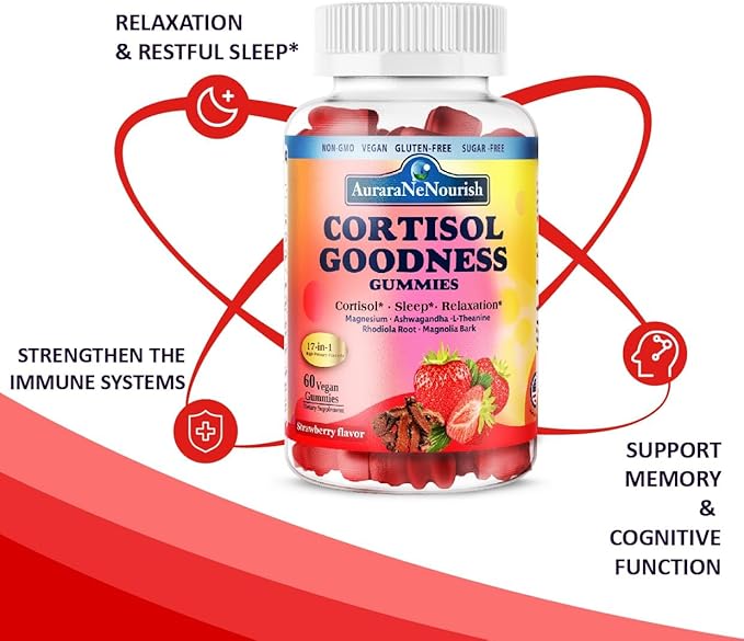 2 Pack Cortisol Supplement Gummies &amp Myo-Inositol &amp D-Chiro Inositol Drops for Women Men