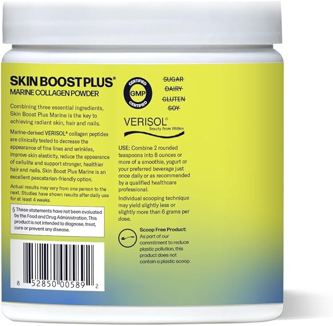 Sparkle Wellness Skin Boost Plus (Chocolate) [30-Serves] and Marine (No Flavor) [30-Serves] | VERISOL Bioactive Hydrolyzed Collagen Peptides to Improve Skin Hair &amp Nail Health