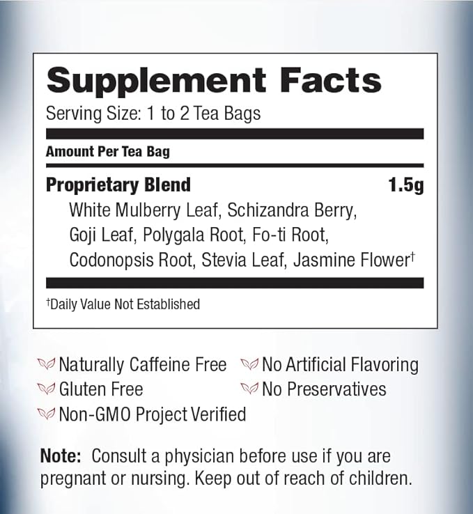 Bravo Tea Sleep &amp Renew Herbal Tea Caffeine Free 20 Tea Bags 6 Count