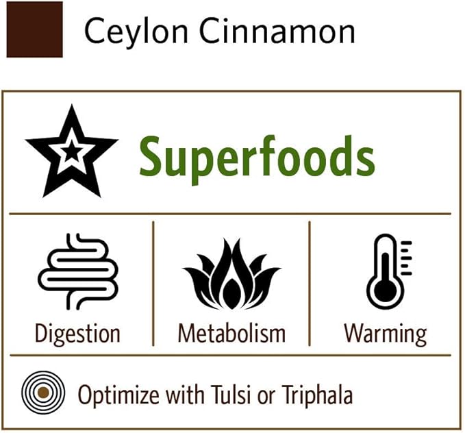 ORGANIC INDIA Ceylon Cinnamon Herbal Supplement - Vegan Gluten-Free Kosher USDA Certified Organic Non-GMO - 90 Capsules