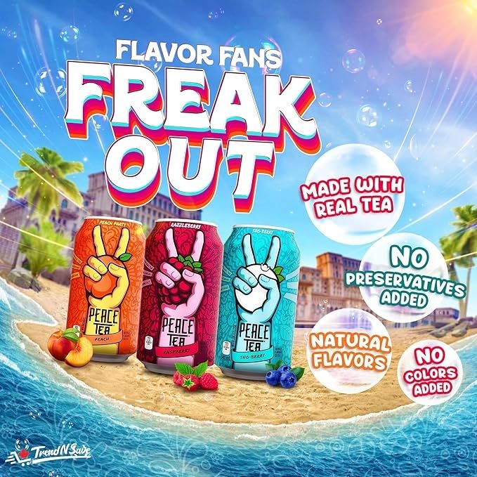 Peace Tea Sno Berry - No Preservatives Made with Real Tea and Natural Fruity Flavor - Pack of 6 Iced Tea Cans 341 mL/11.5 fl. oz. (Shipped from Canada) by TrendnSave