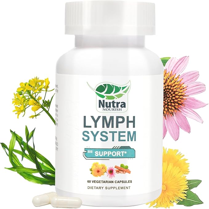 Lymphatic Drainage Supplement with DandelionEchinacea &amp Bromelain Extracts Lymph System Support for Men and Women - 60 Count Bottles (1)