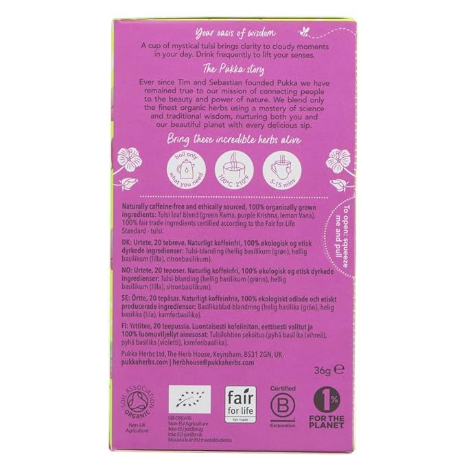 PUKKA Organic Three Tulsi Herb Tea 20 EA