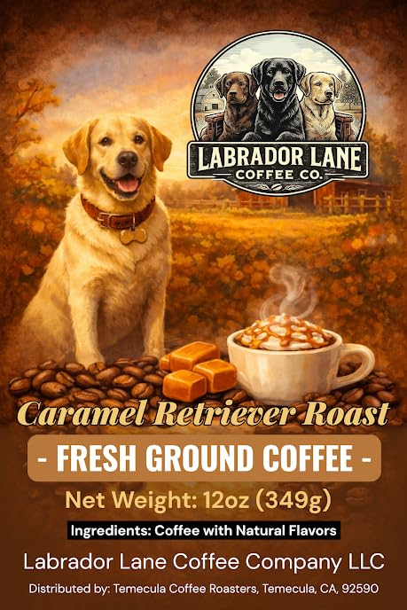 Caramel Retriever Roast (Caramel Flavored Coffee) - Premium Hand Crafted Coffee - 12oz