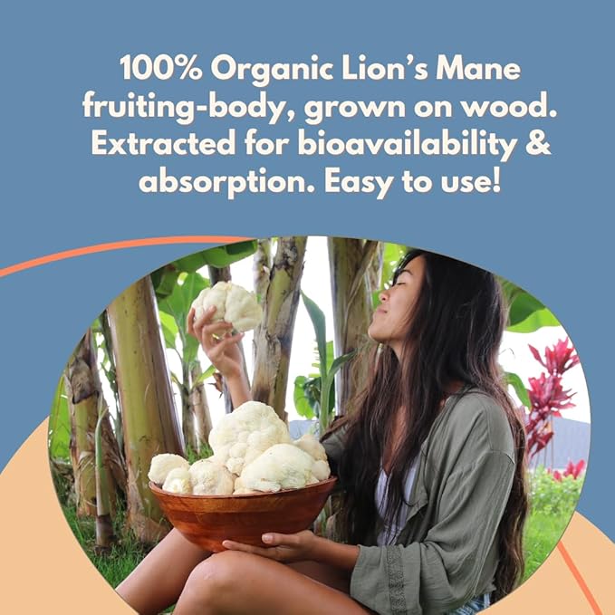 Malama Organic Mushroom Hot Cacao Mix Lion's Mane Mushroom Powder with Fair Trade Cacao for Focus Memory &amp Immune Support – Vegan Superfood Non GMO 3.5 oz (50 Servings)
