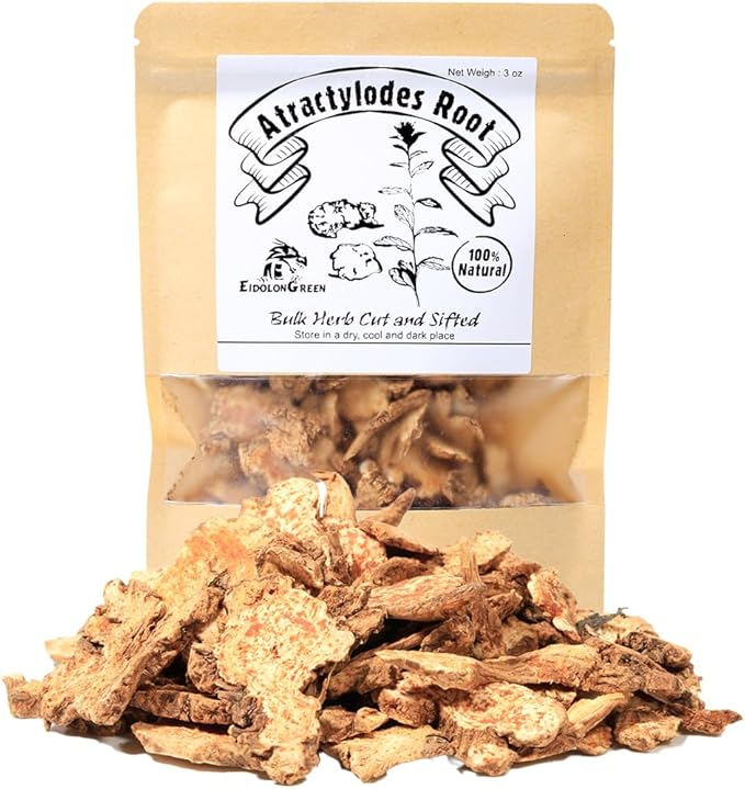 Organic Atractylodes RootHelps Support Healthy Digestive Function &amp Daily Vitality Aids in Physical Recovery – Atractylodes Macrocephala Herb（Cang zhu/苍术） 88g/3 Oz