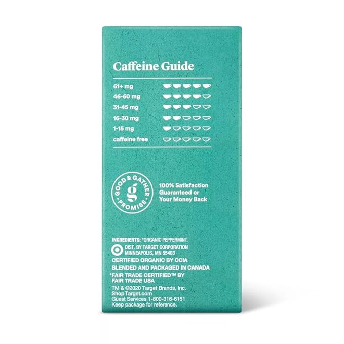 Good And Gather Organic Teas - 20ct - Refreshing herbal tea made with Organic Peppermint (Chamomile | Lavender Bundle of 10)